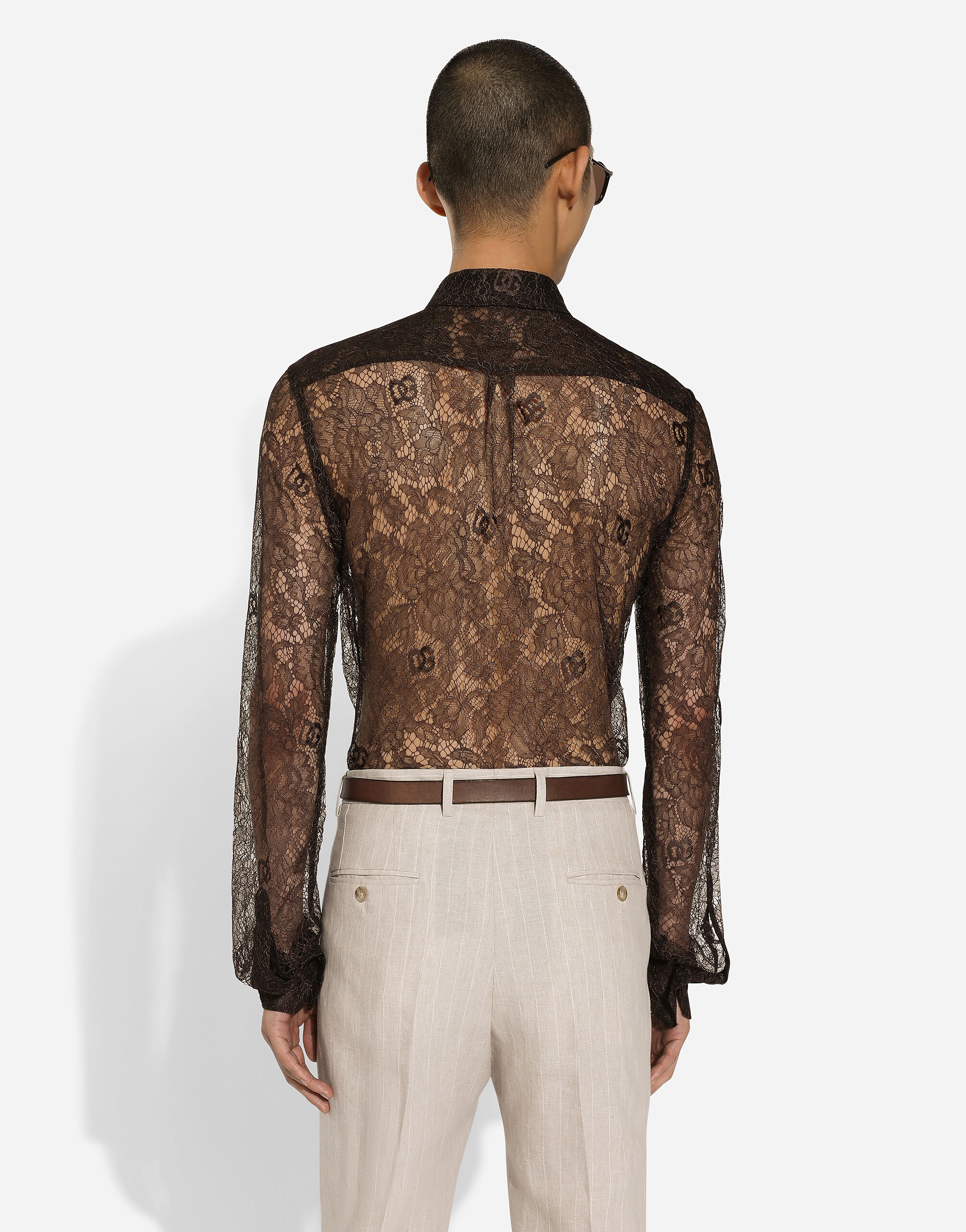 Chantilly lace Martini-fit shirt - 5