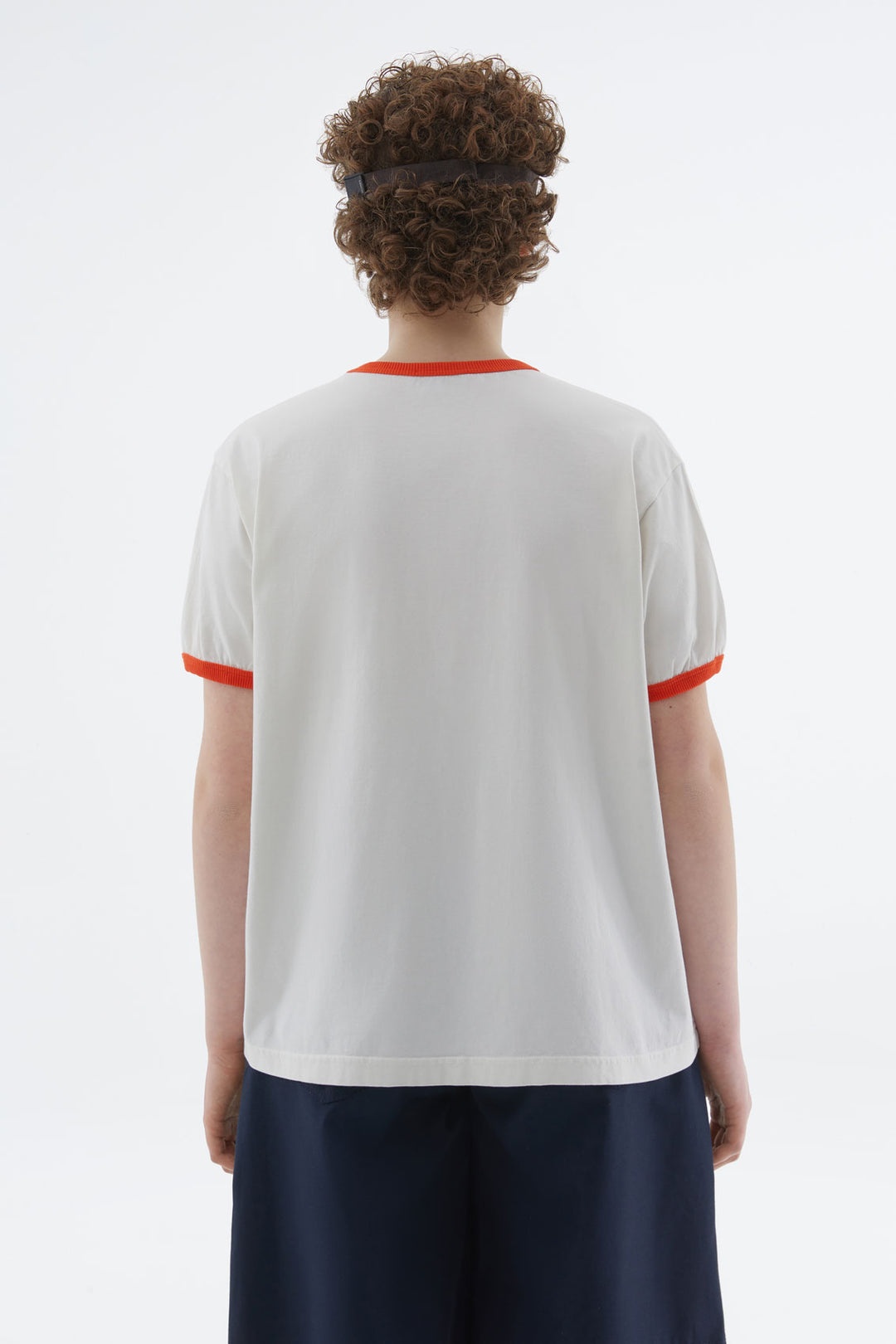 WHITE T-SHIRT WITH ORANGE PROFILES - 6