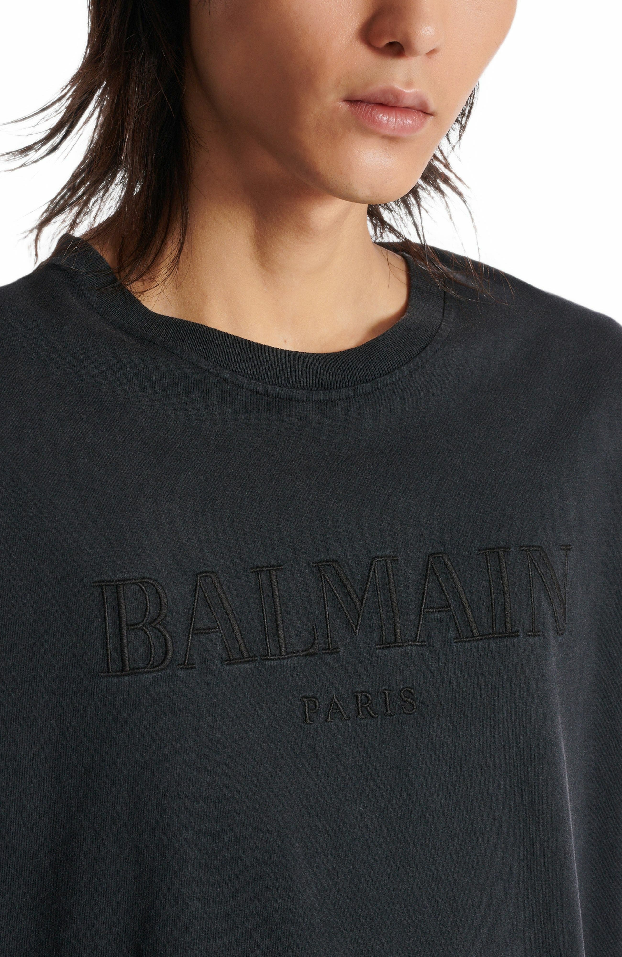 Vintage Balmain embroidered T-shirt in Grey at Nordstrom - 6