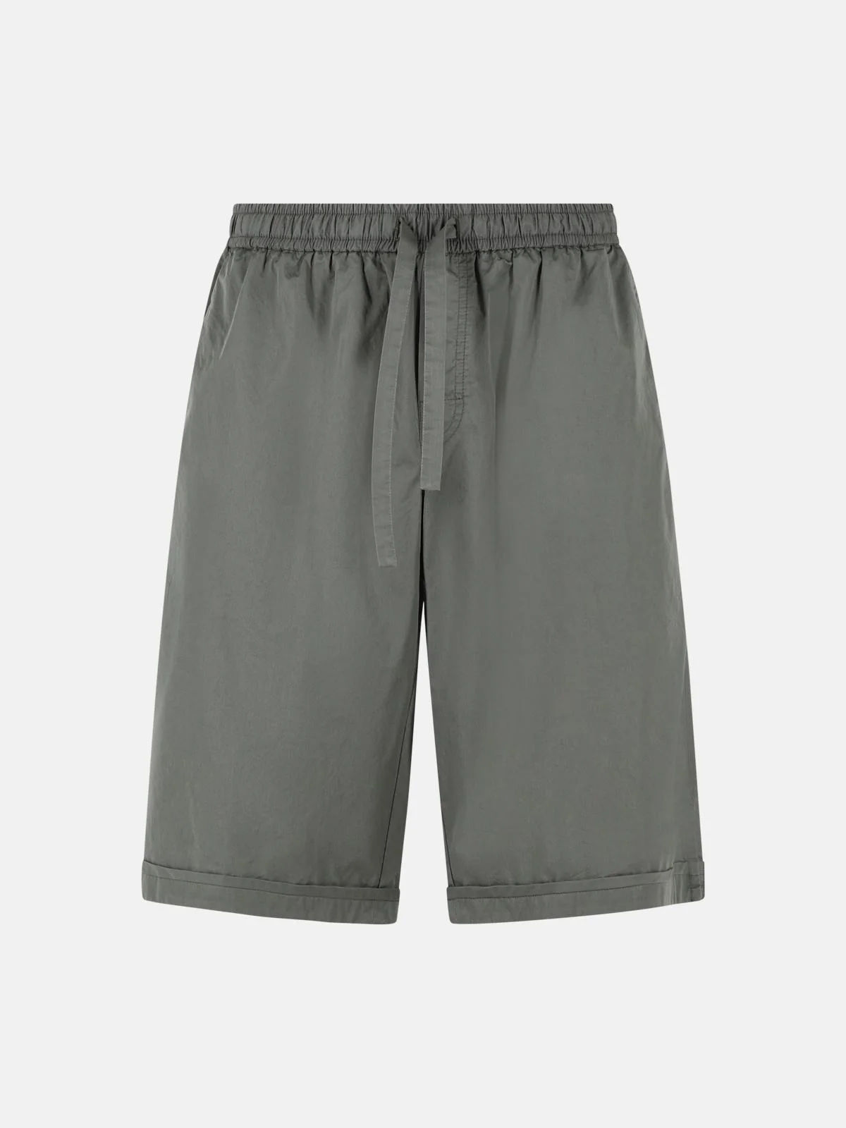 GREY GREEN COTTON SHORTS - 1