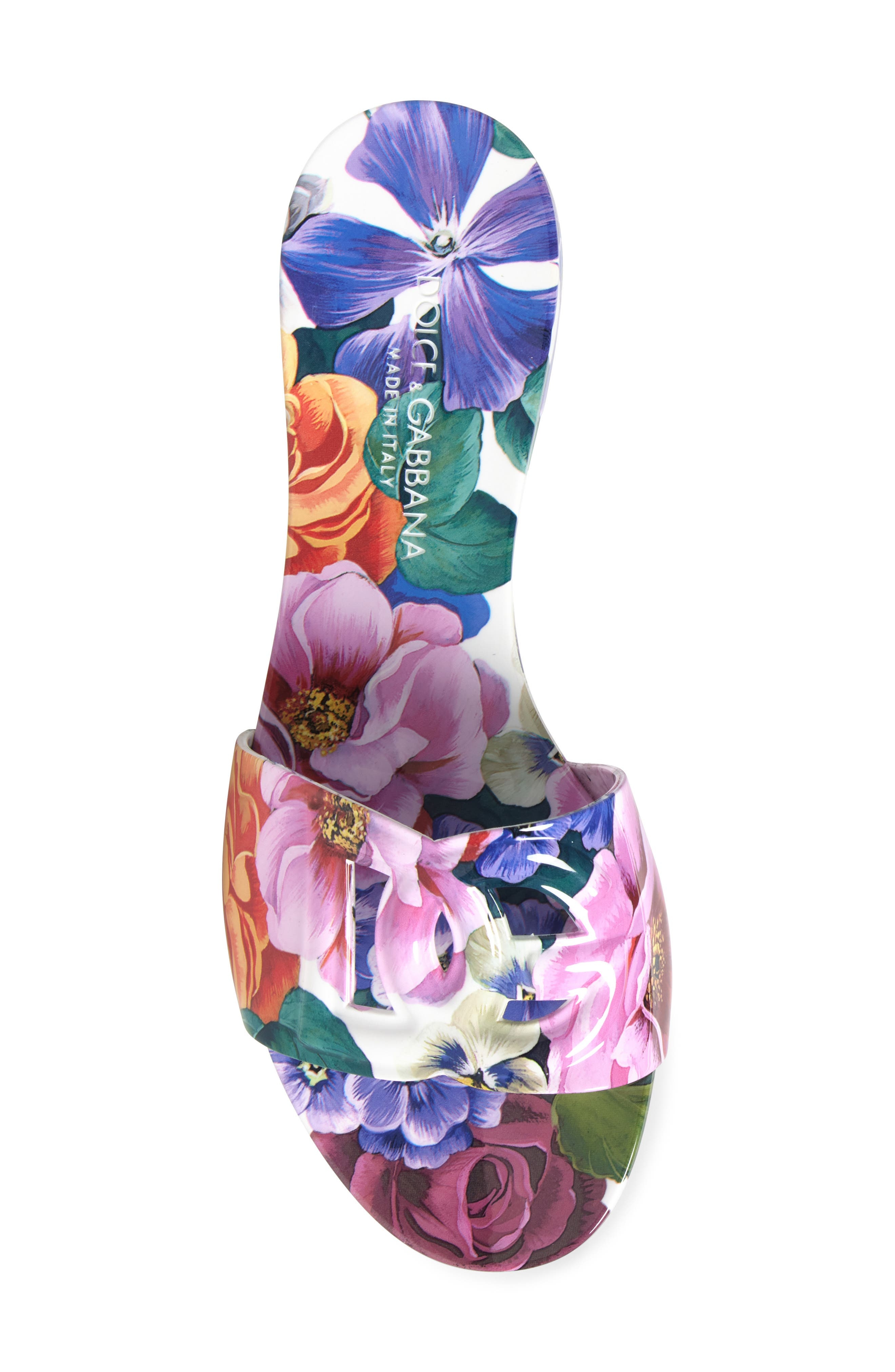 Dolce&Gabbana Bianca Interlock Slide Sandal in Mix Fiori Cretonne at Nordstrom - 5