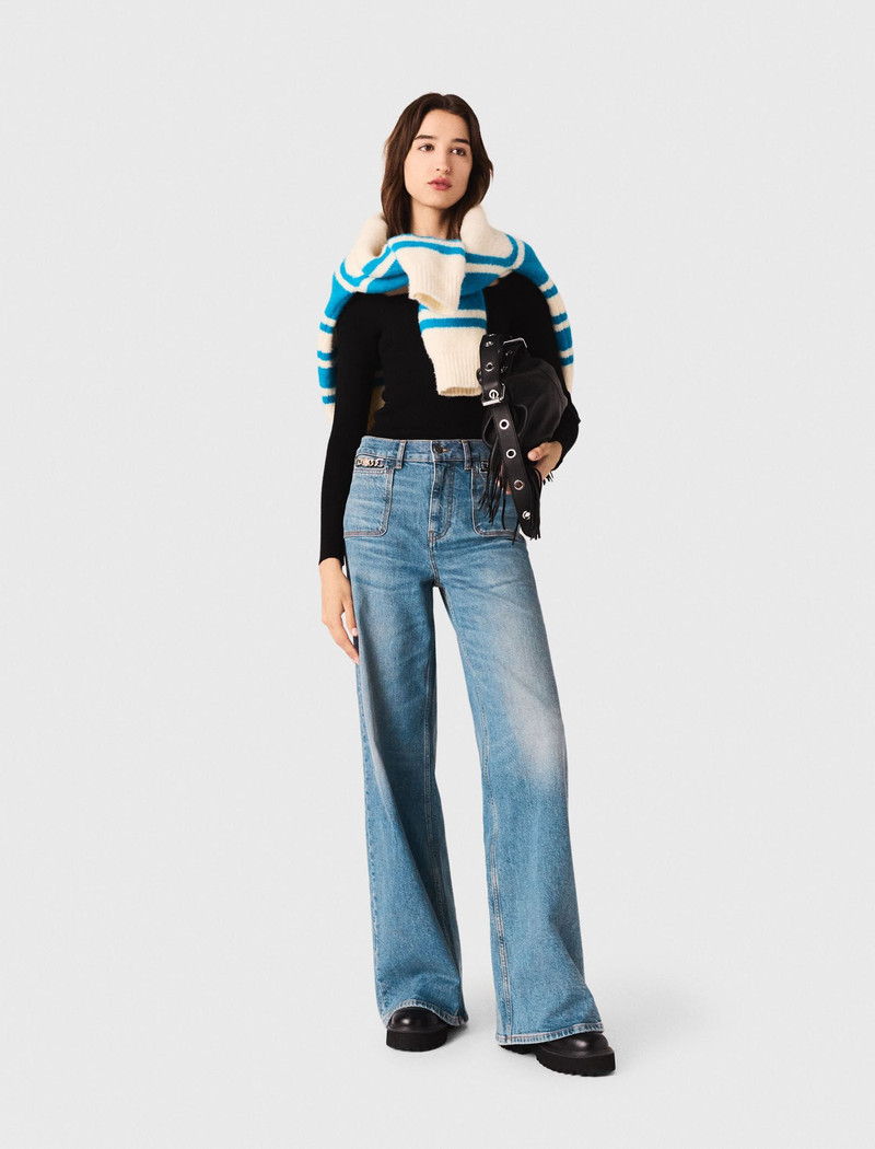 maje Flared jeans with chain outlook