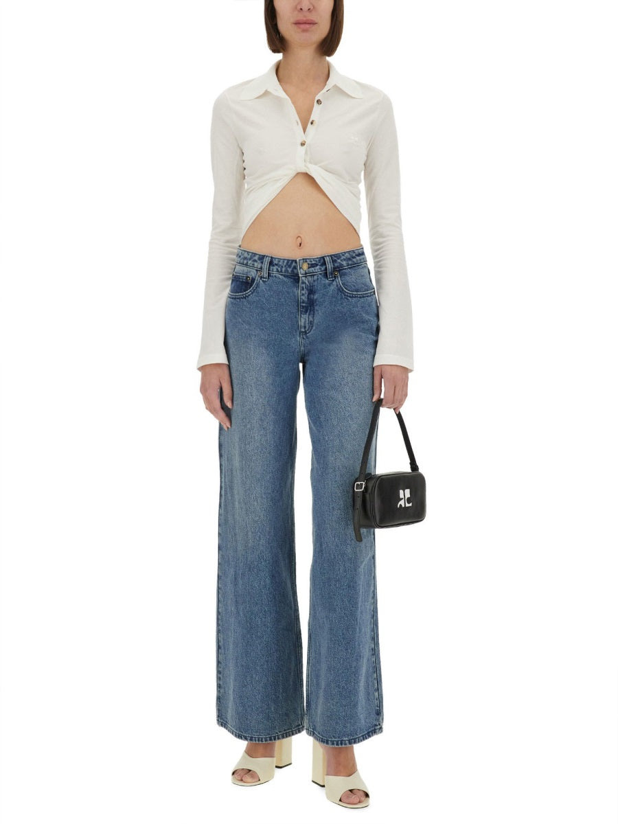 Courreges Women Cropped Polo Shirt "Twist" - 2