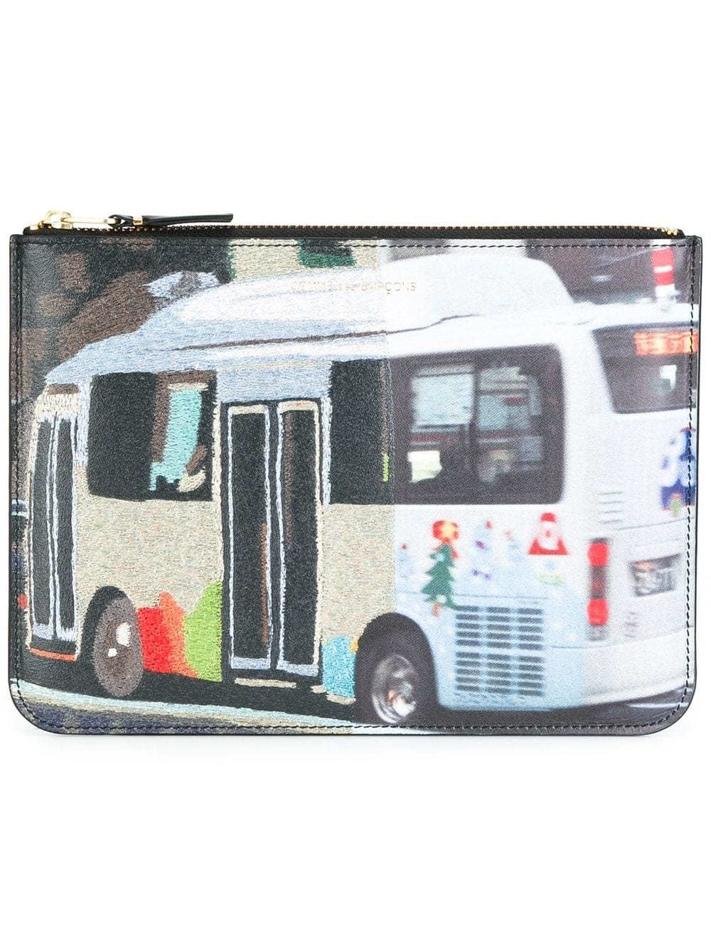 bus print zipped clutch - 1