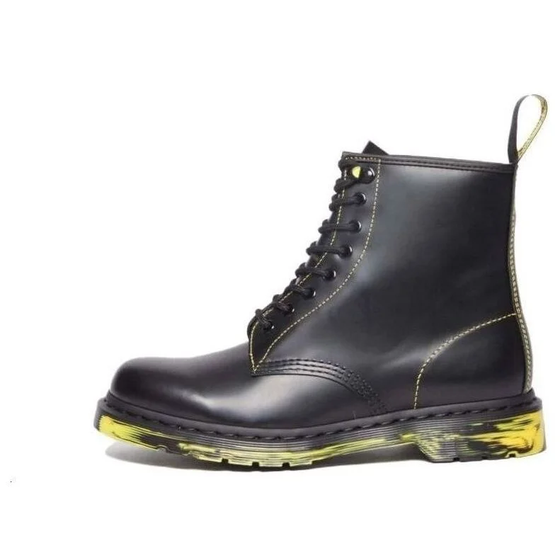 Dr.Martens 1460 Marbled Sole Smooth Leather Lace Up Boots 'Black' 31158001 - 1