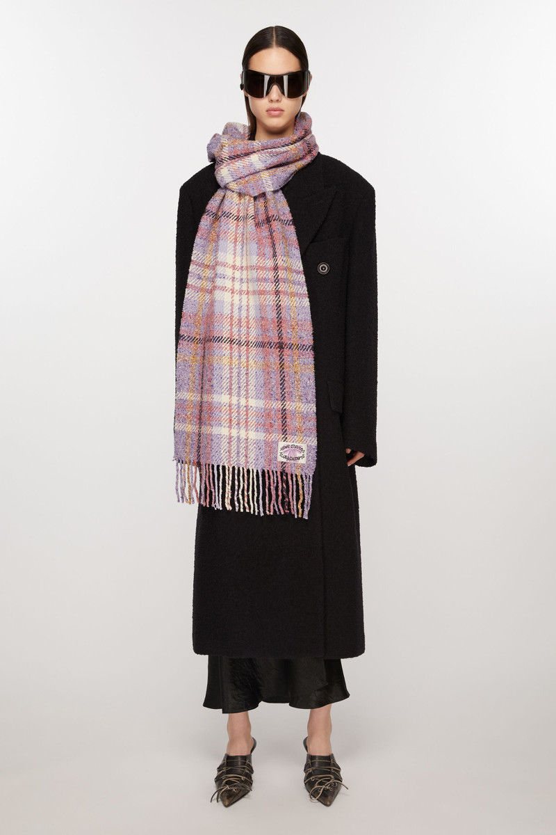 Acne Studios Plaid fringe scarf - Violet purple outlook