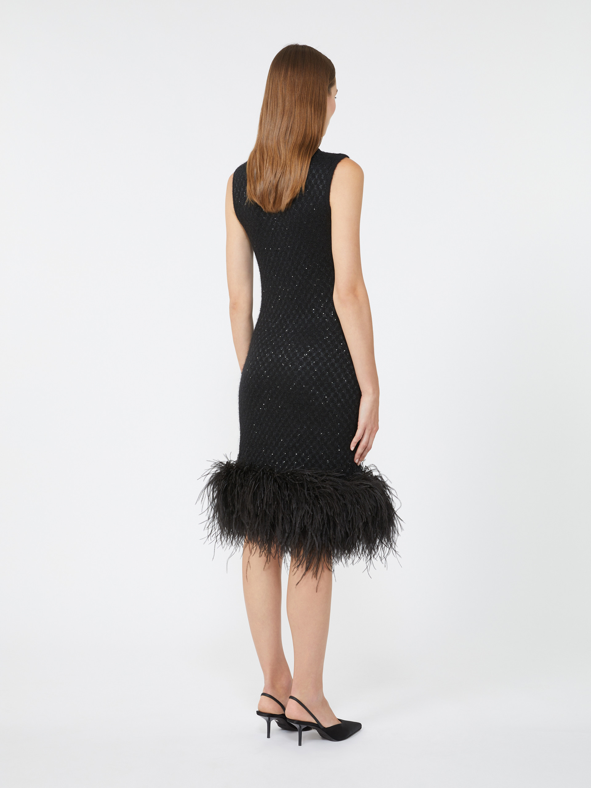 NOVARA Wool and mohair mini dress with feather detail - 4