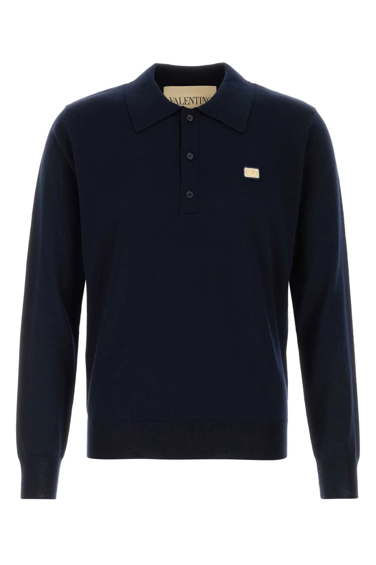Valentino Garavani Virgin Wool Polo Shirt — Navy - 1