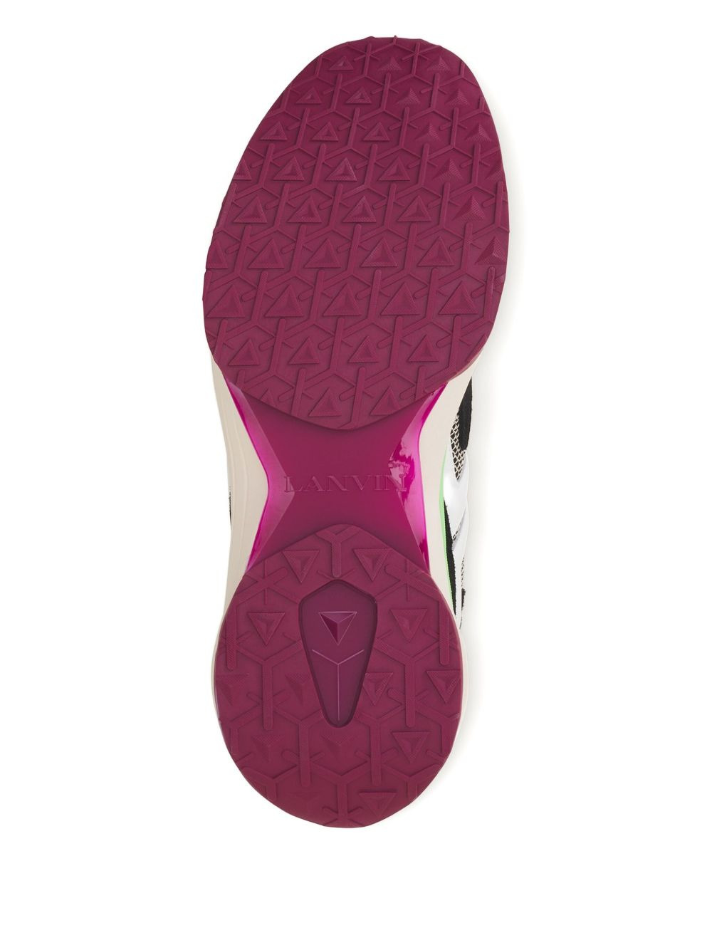 mesh-panel leather sneakers - 4