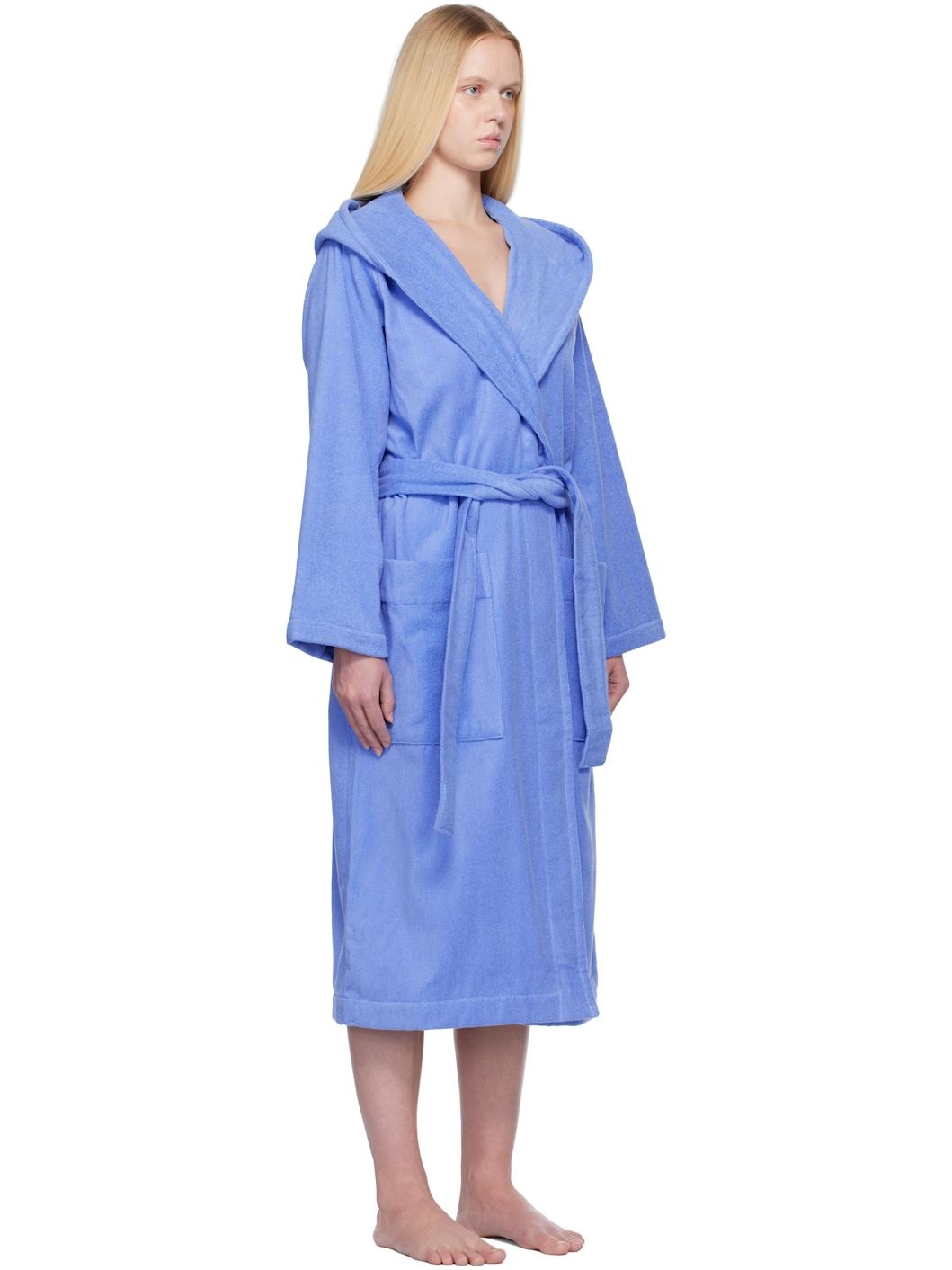 Blue Terry Hooded Bathrobe - 2