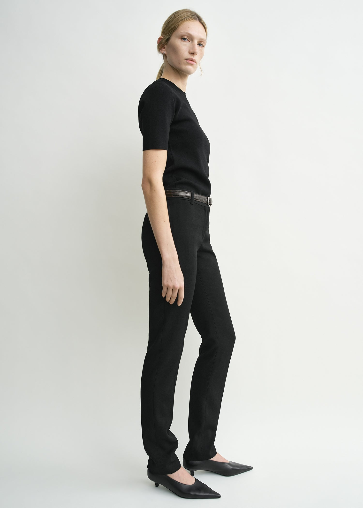 Low-waist slim evening trousers black - 3