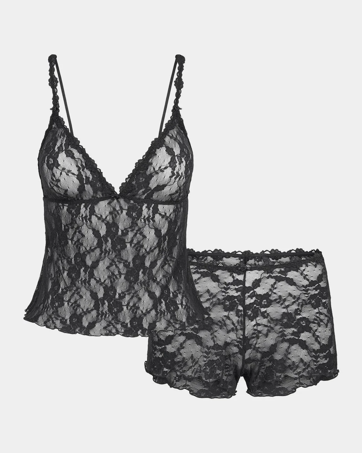 Stretch Lace Cami and Short Set - 1