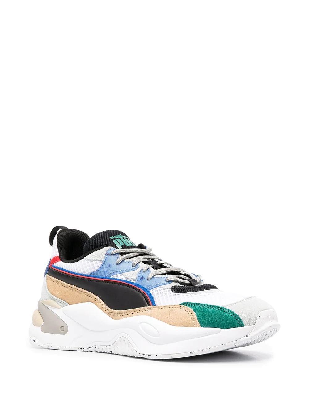 colour-block panel sneakers - 2