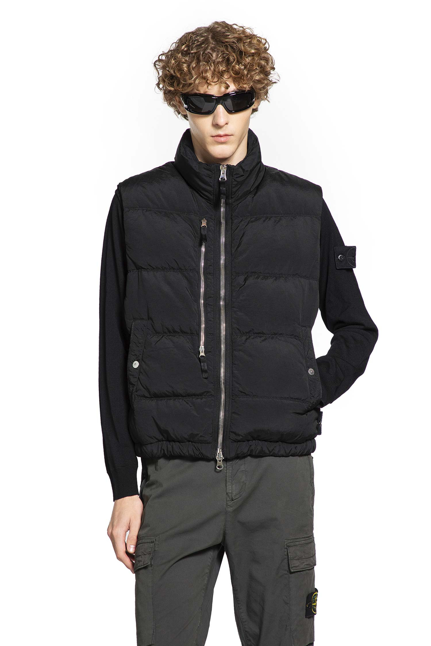 Stone Island Man Black Vests - 5