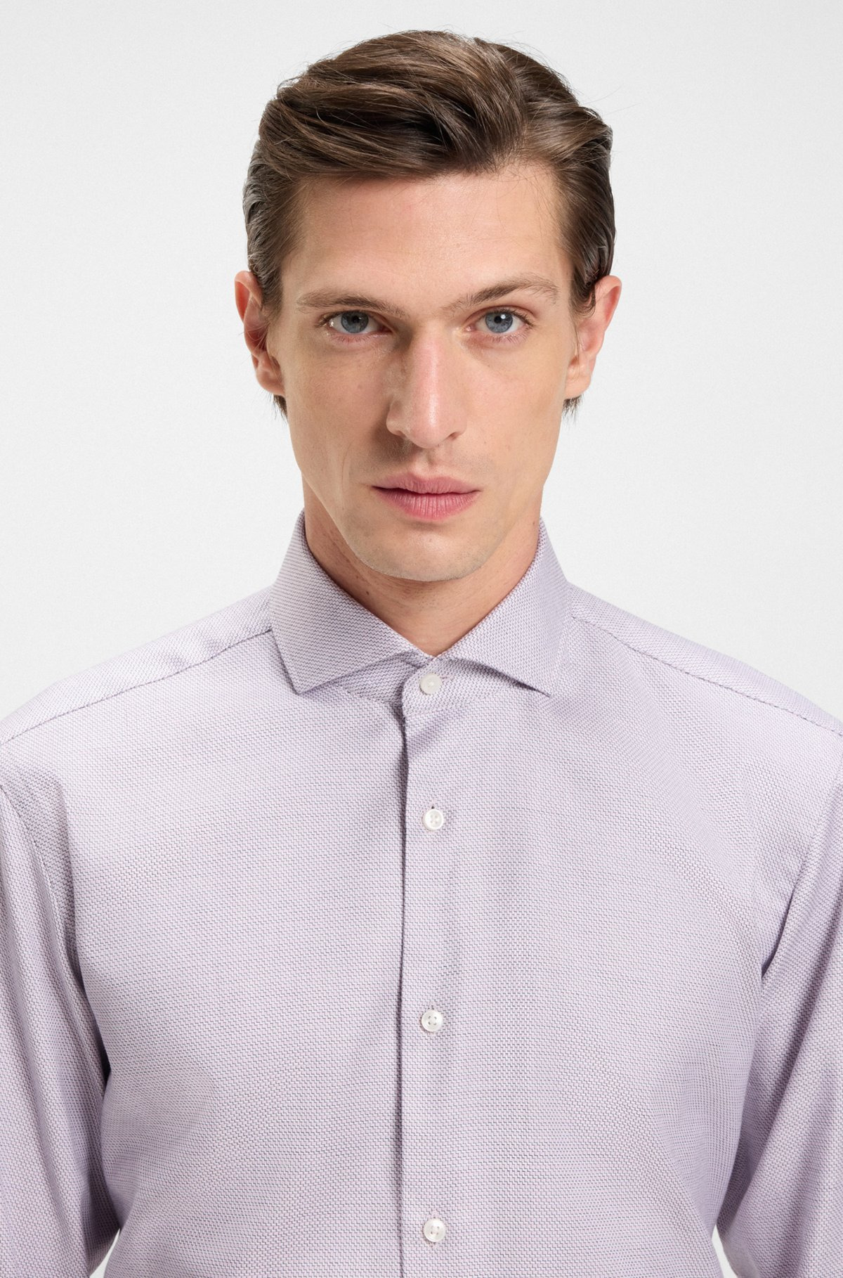 REGULAR-FIT SHIRT IN PRINTED COTTON TWILL - 3