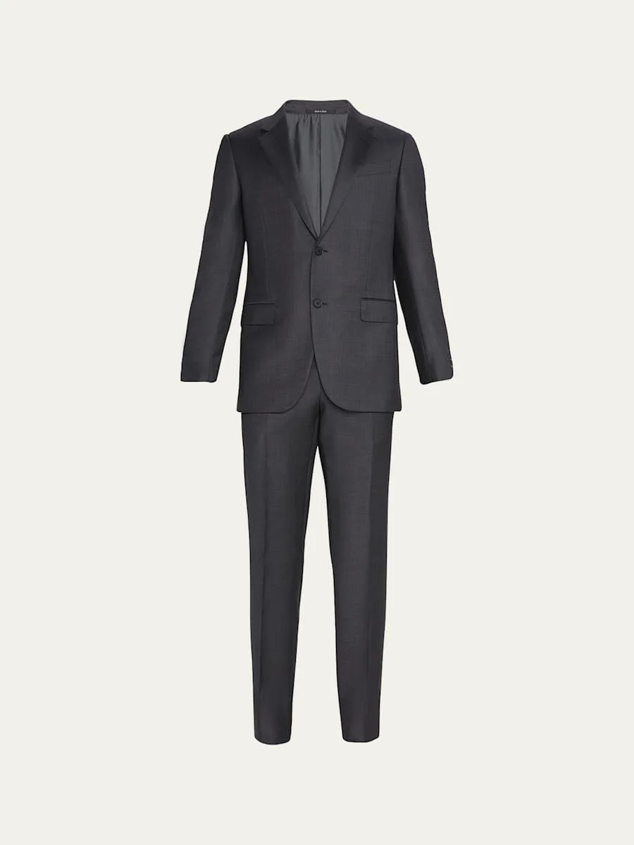 Men's Wool Tic-Weave Suit - 1