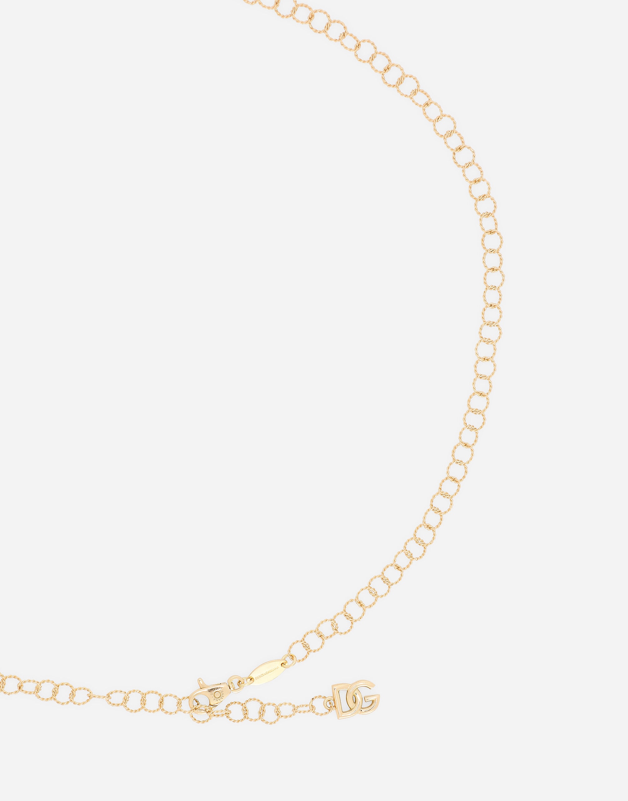 Rainbow alphabet twisted wire chain neckalce in yellow gold 18kt - 2