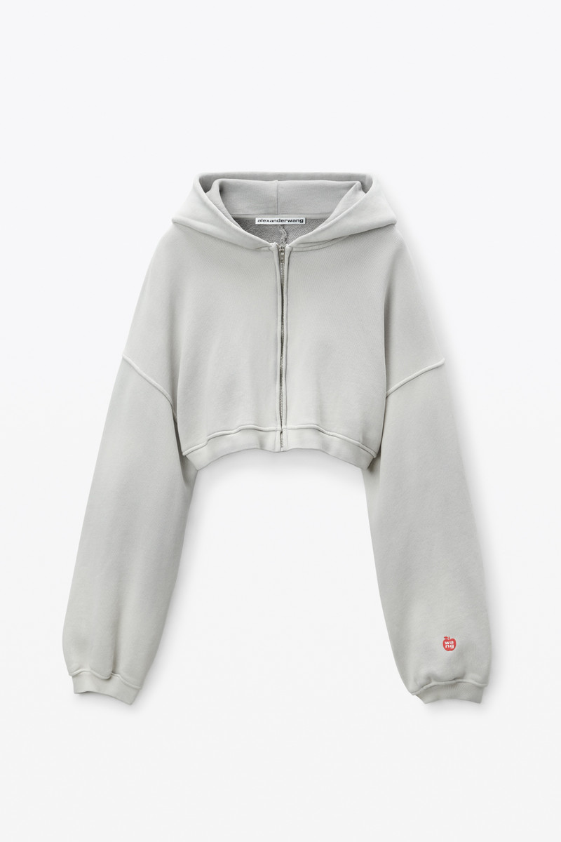 Crop Zip Up Hoodie in Classic Terry 1