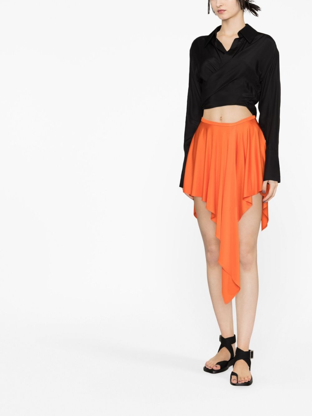 asymmetric draped skirt - 2