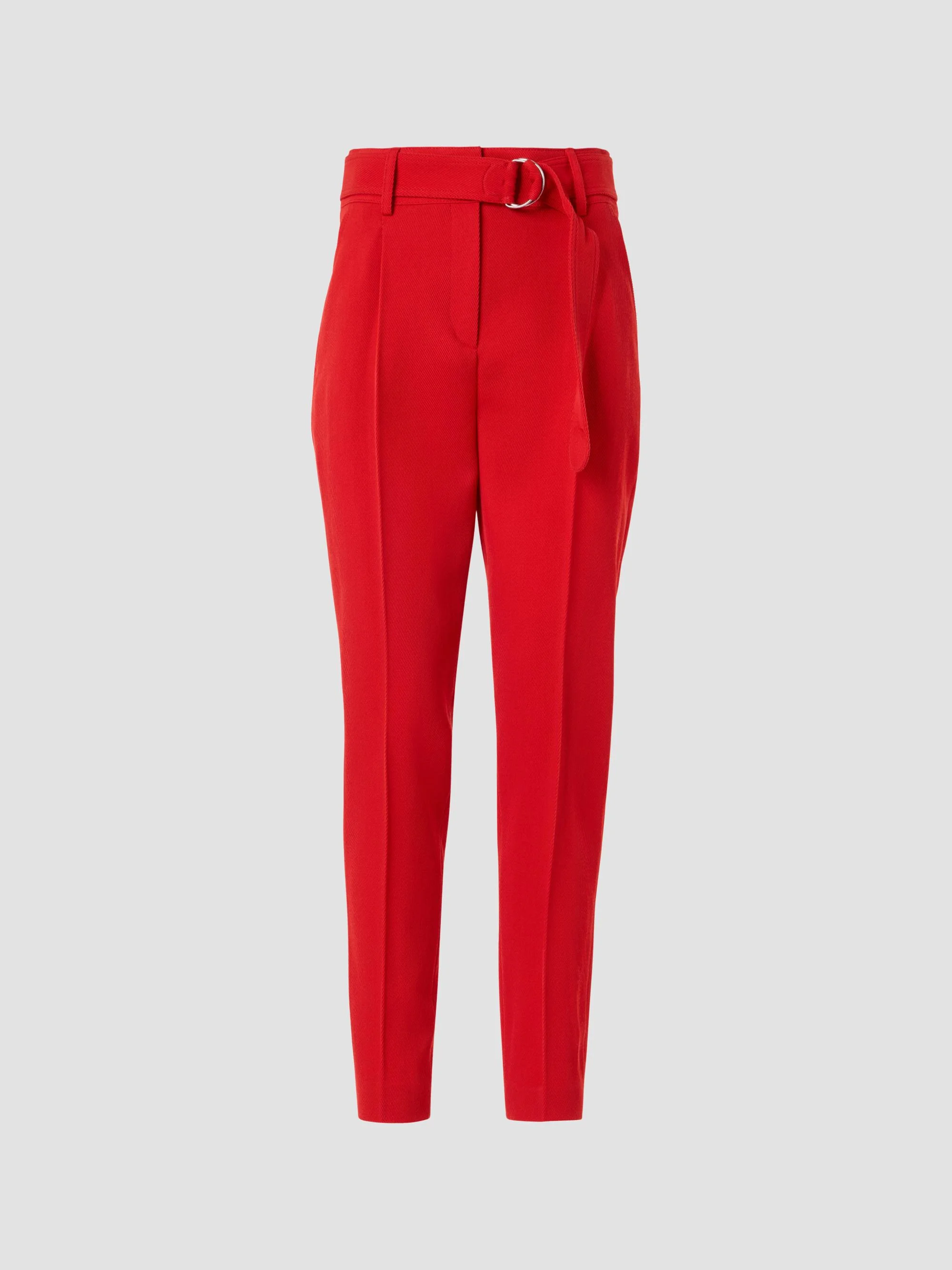 Women's Fred Virgin-Wool Belted Mid-Rise Tapered-Leg Pants - Red - 1