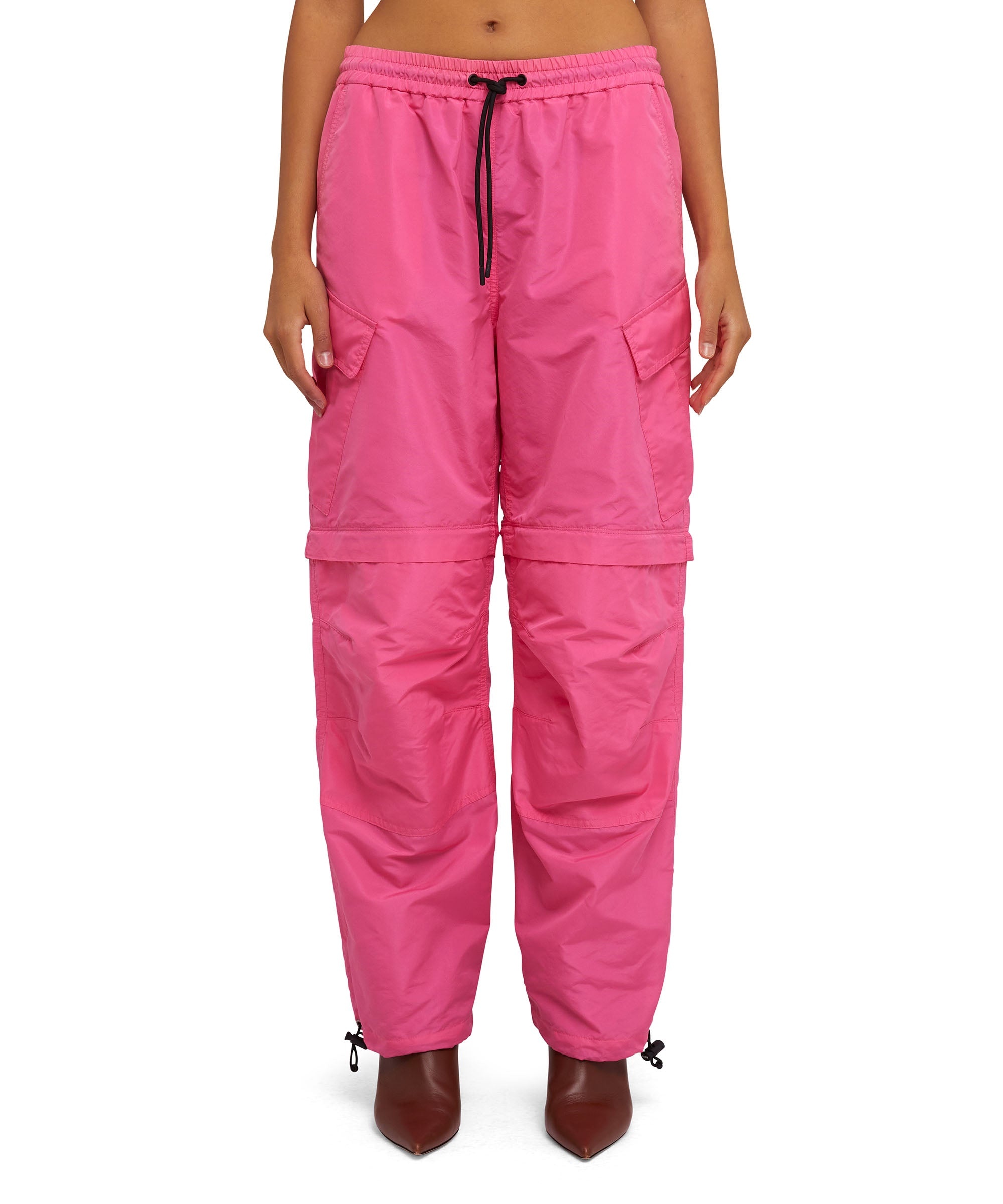 Solid color taffeta cargo pants - 2