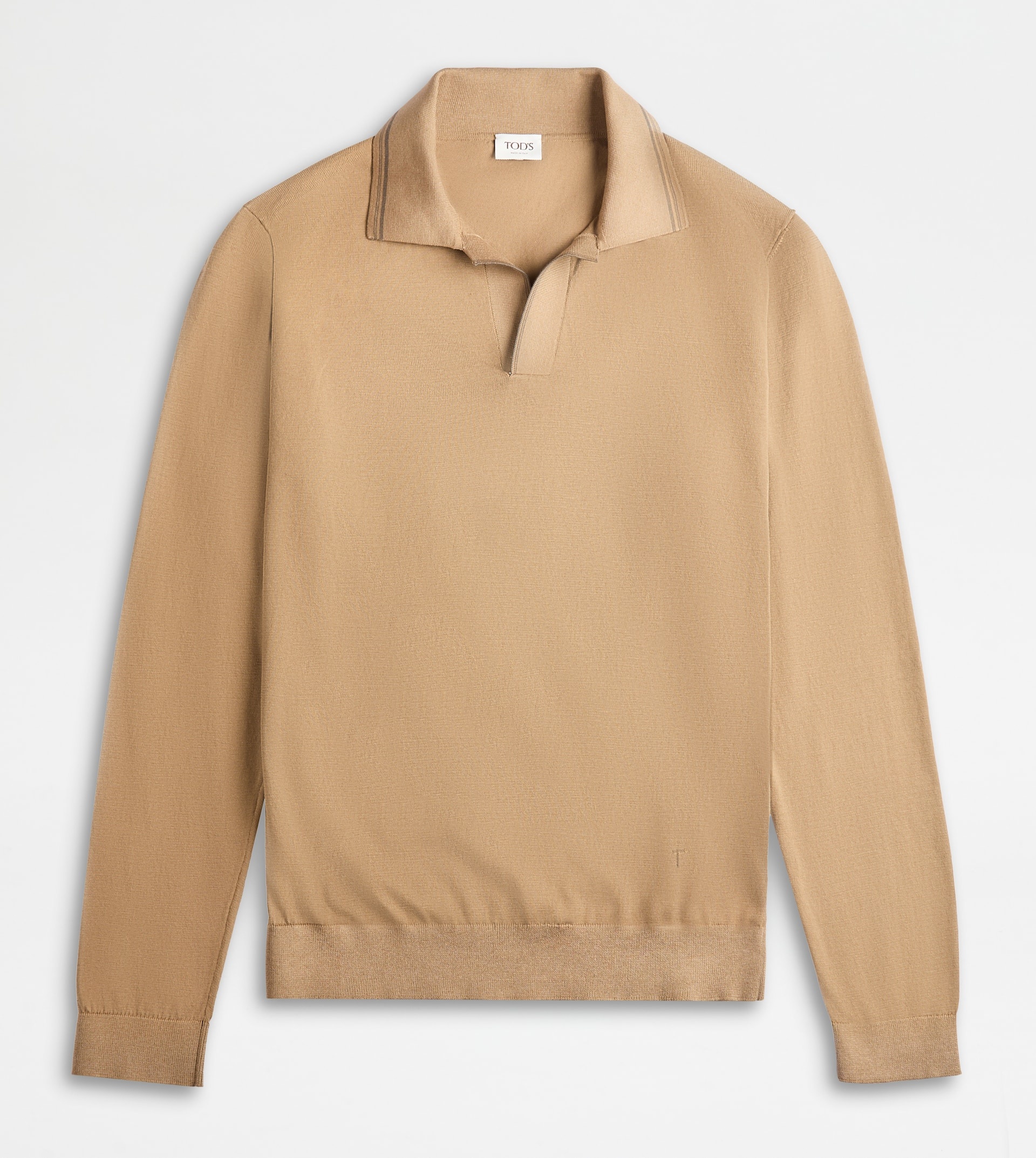 POLO SHIRT IN COTTON KNIT - BEIGE - 1