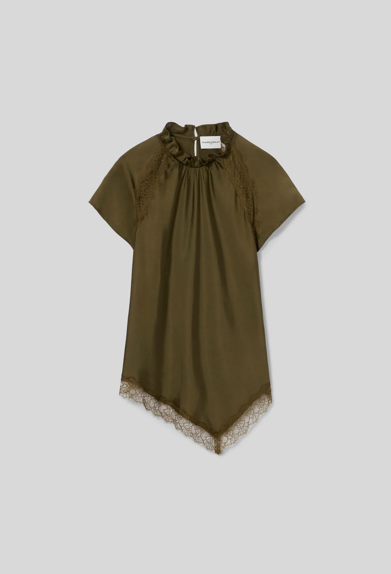 SATIN VICTORIAN COLLAR TOP - 1