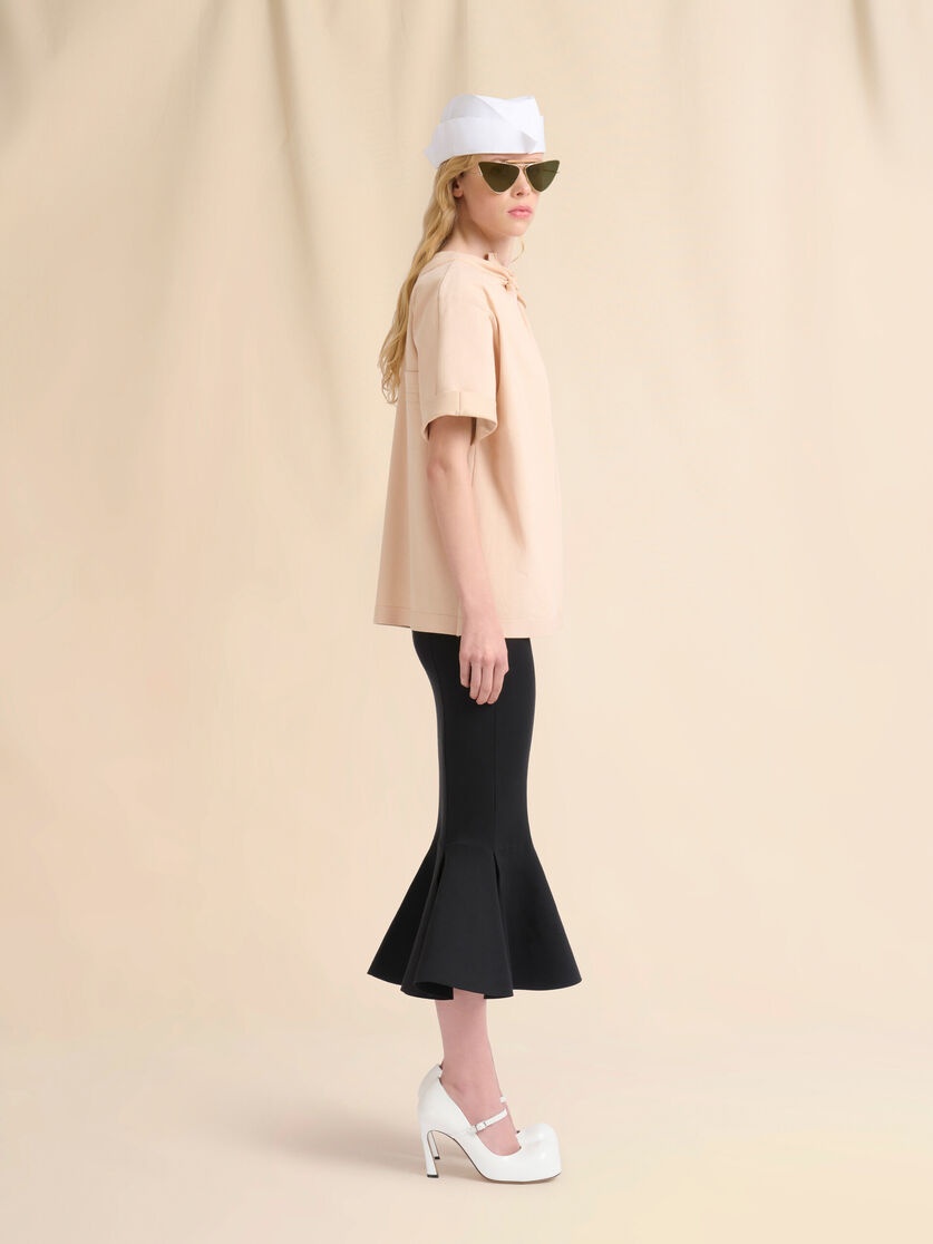 PALE PEACH COTTON OPEN-BACK T-SHIRT WITH TRUNKAROO DETAIL - 5