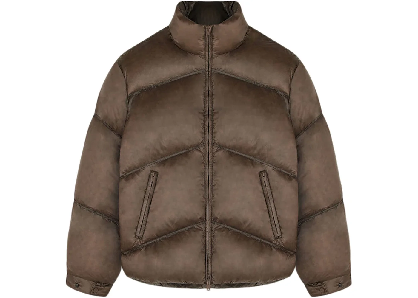 Represent Washed Puffer Jacket Brown - 1