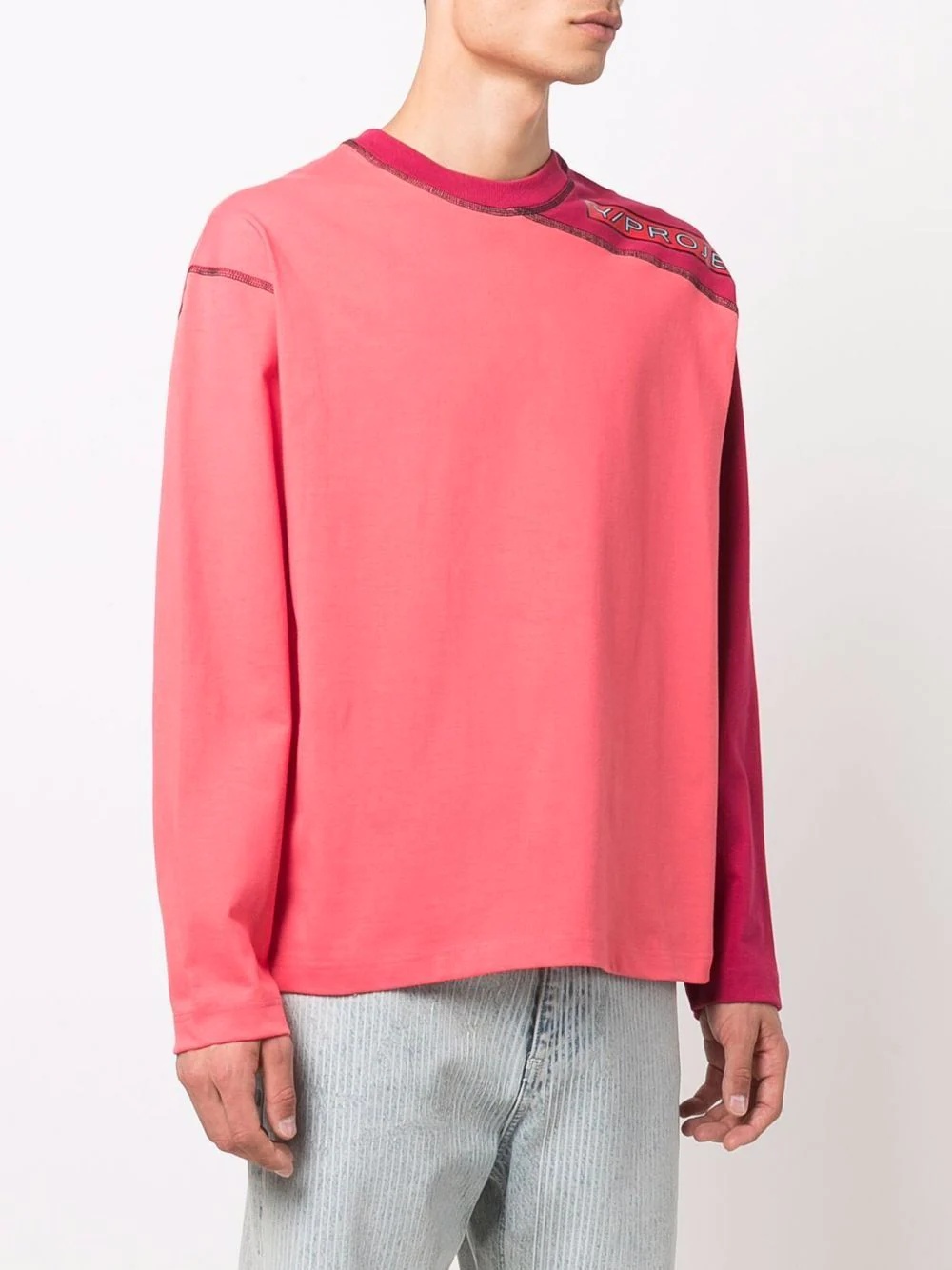 two-tone long-sleeve T-shirt - 4