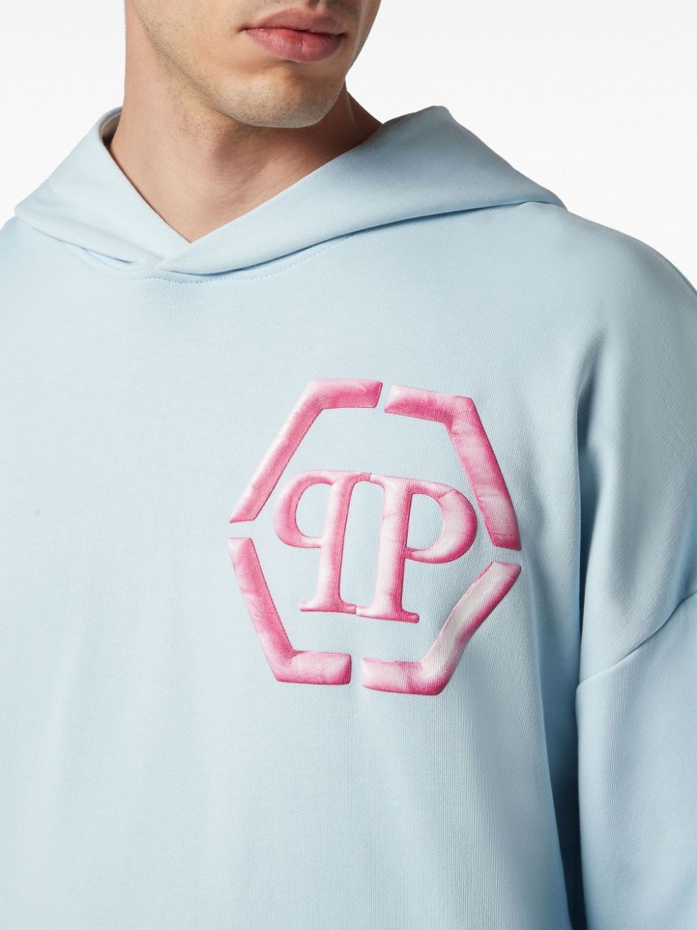 logo-embroidered cotton hoodie - 5
