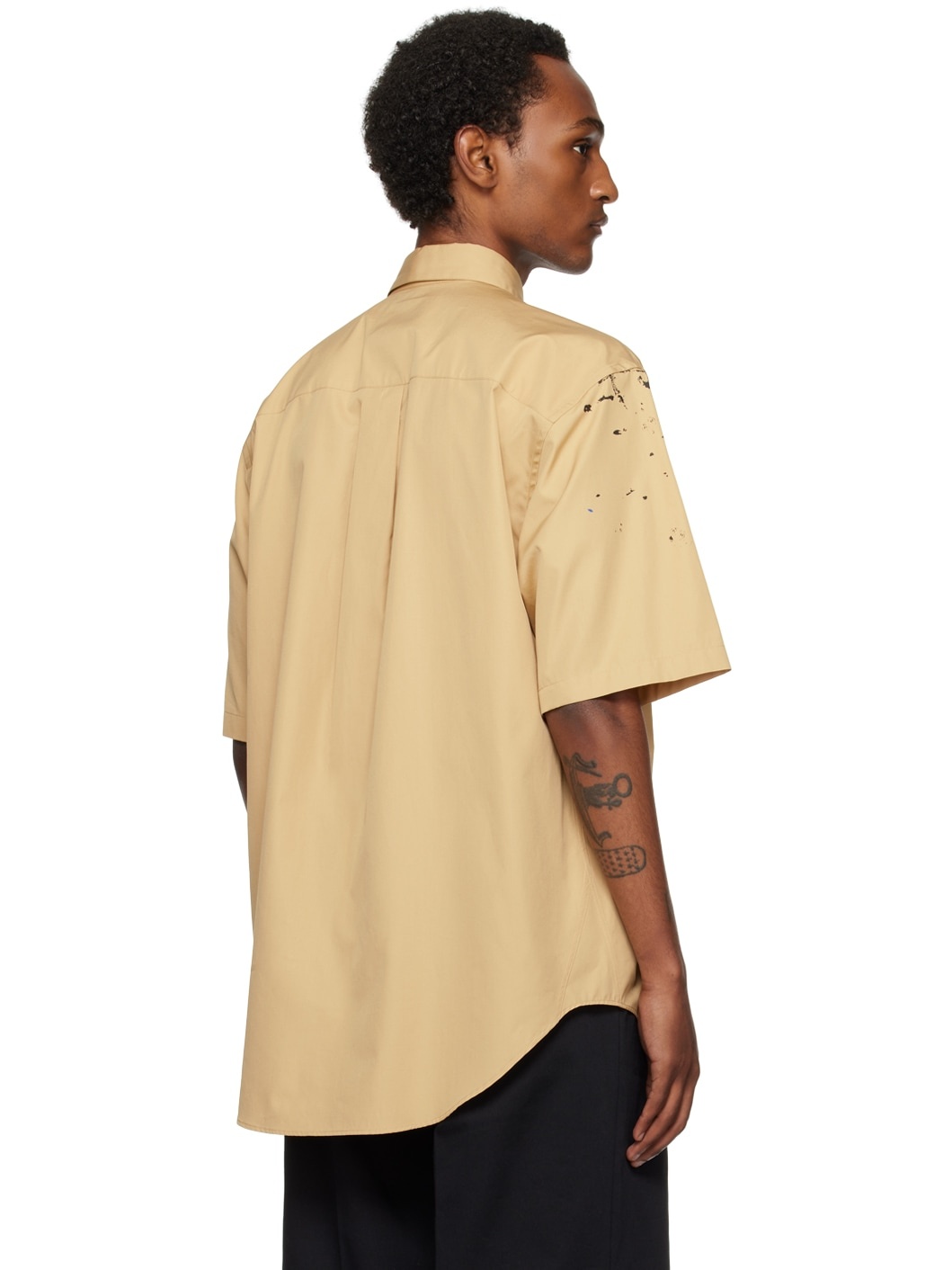 Beige Painted Effect Shirt - 3
