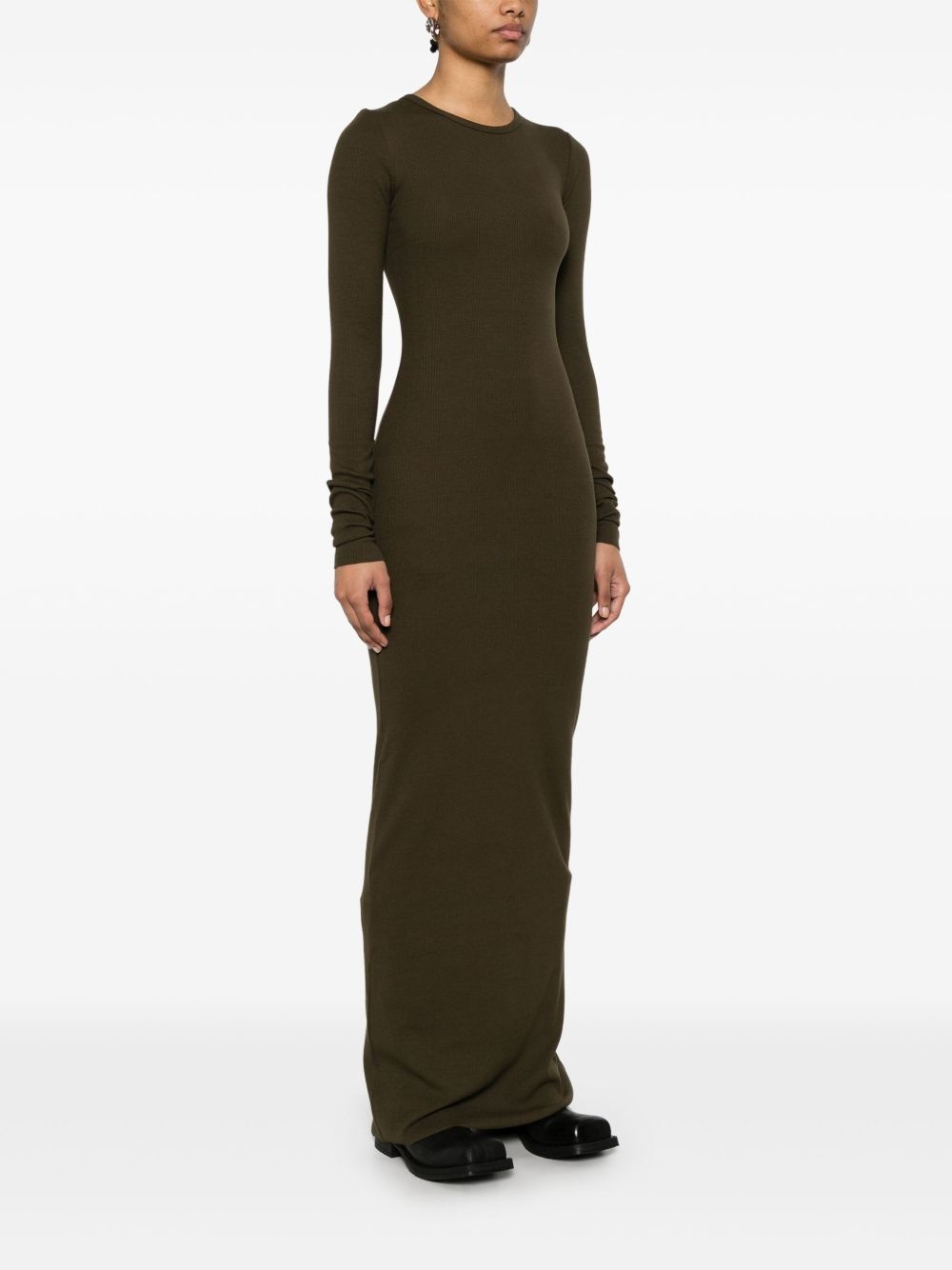 longsleeved crew-neck maxi dress - 3