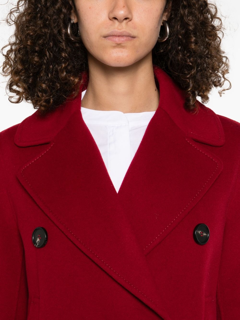 double-breasted wool coat - 5