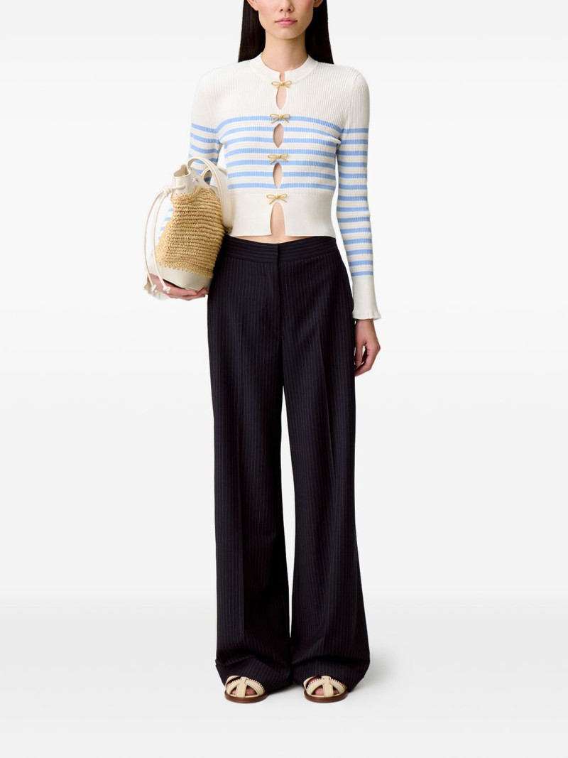 Claudie Pierlot striped bow-embellishment top outlook