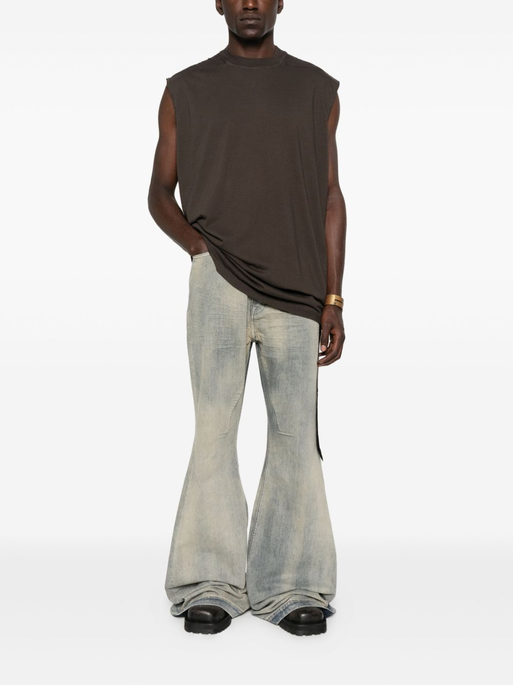 raw-edge sleeveless T-shirt - 2
