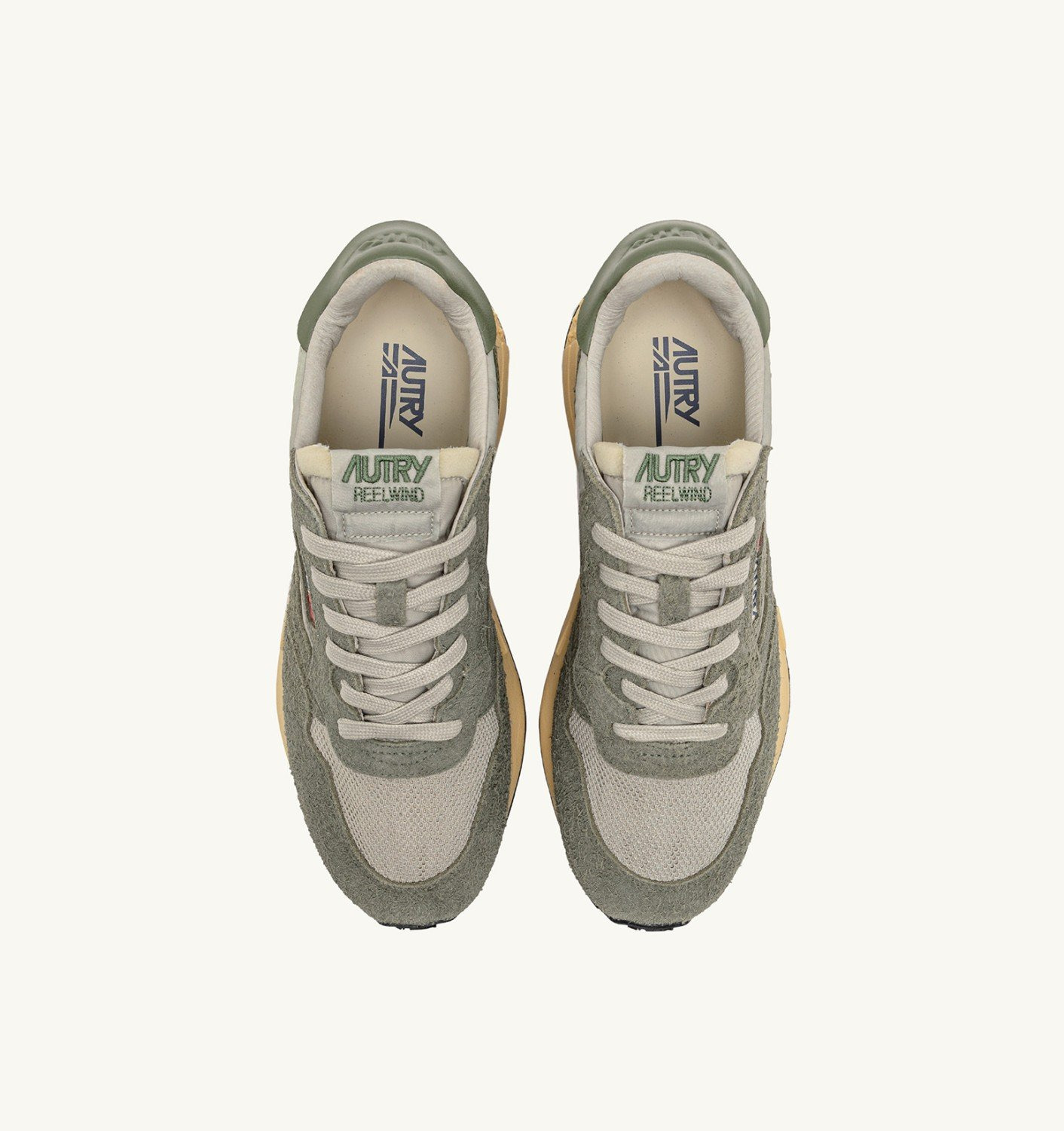 REELWIND LOW SNEAKERS IN HUNTER AND PELICAN NYLON SUEDE AND LEATHER - 5