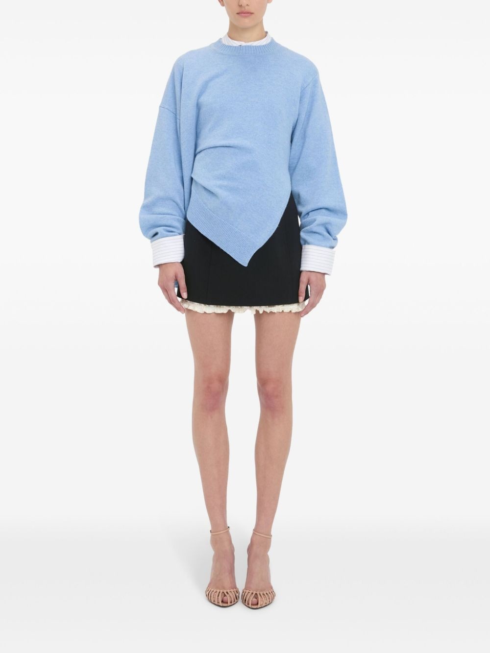 gathered-detail sweater - 2