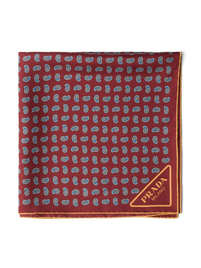 Prada paisley-print silk twill scarf outlook