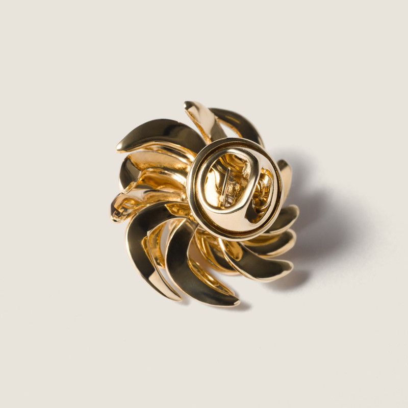 Miu Miu Metal brooch with crystals outlook