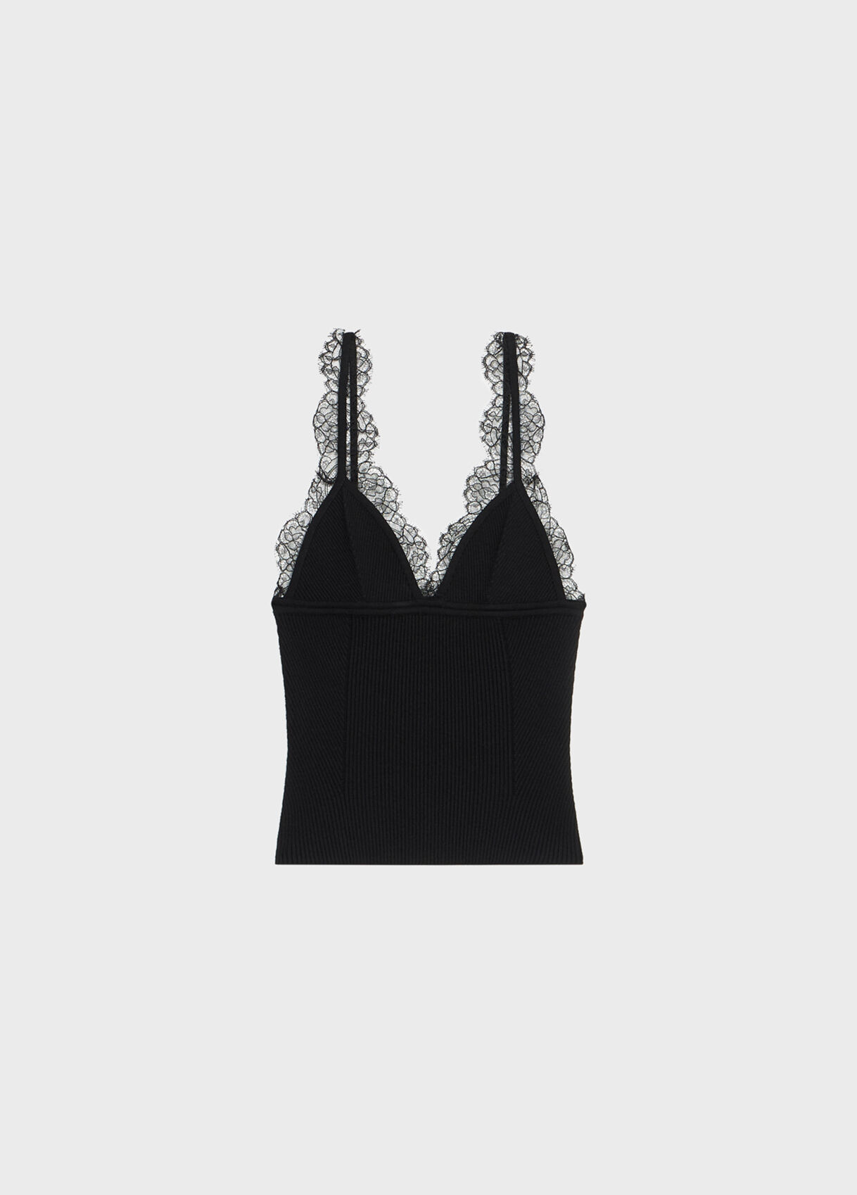 RIBBED TOP WITH LACE APPLIQUÉ - 1