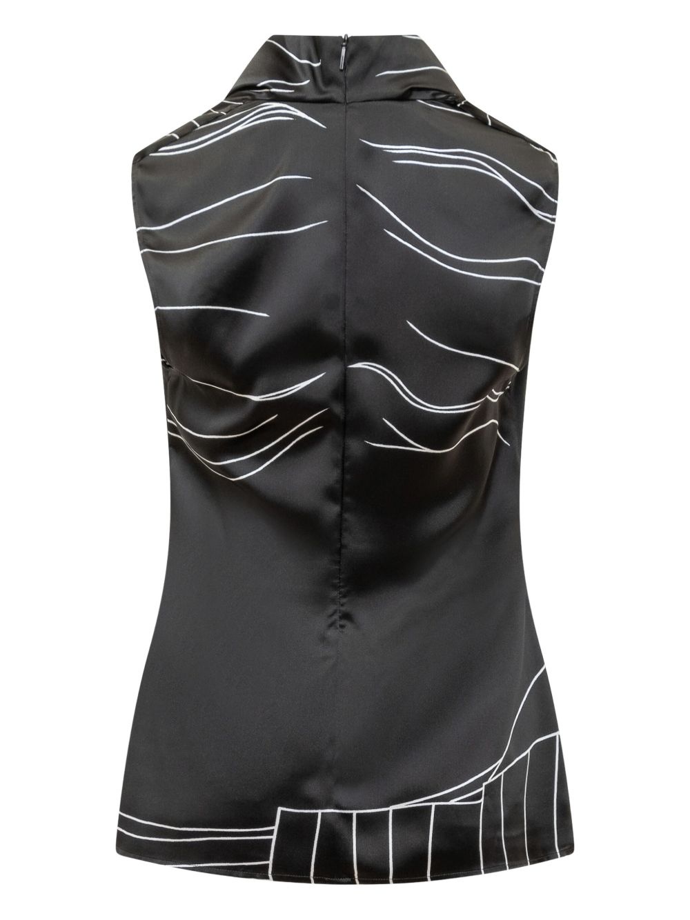 printed silk top - 2