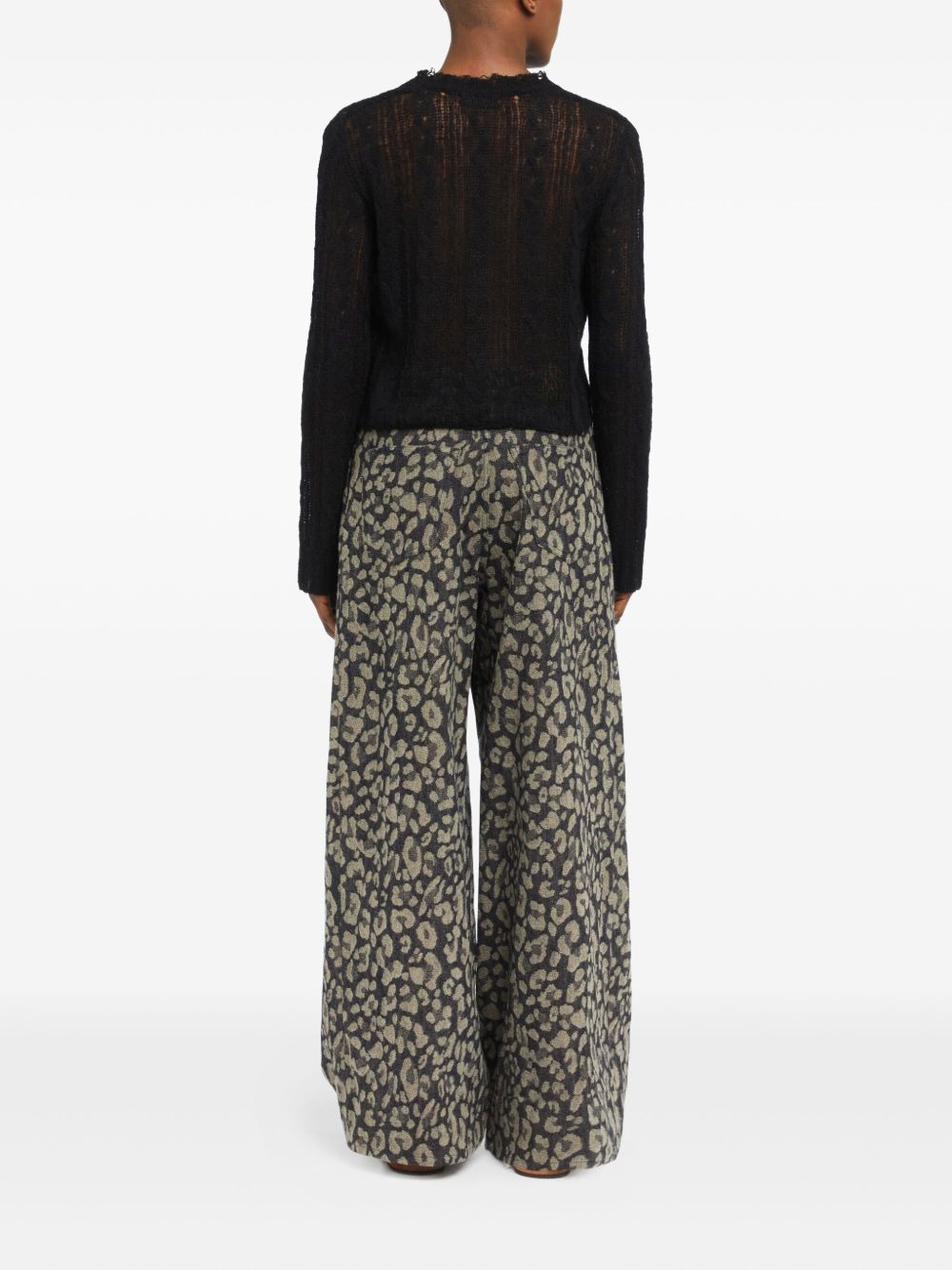 V-neck frayed-edge sweater - 4