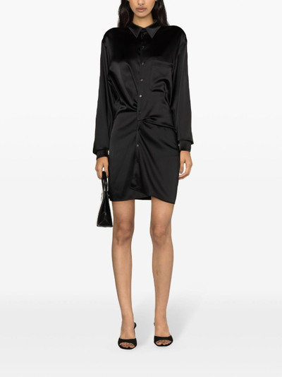Off-White Twisted satin-finish shirt dress outlook
