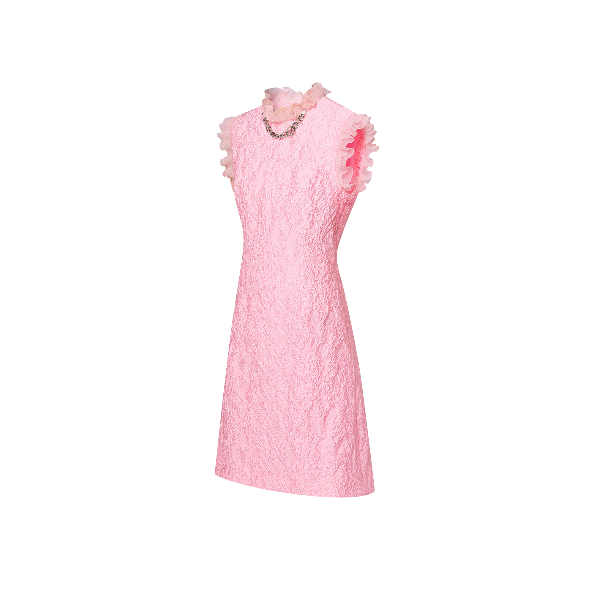 Fin Flounce Jacquard Dress - 2