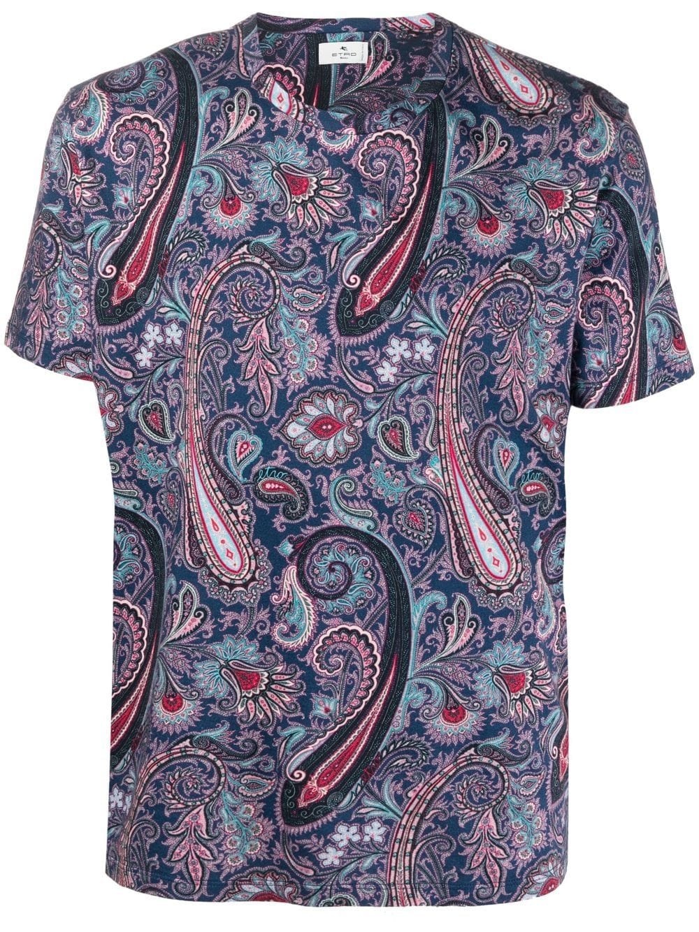 paisley crew-neck T-shirt - 1