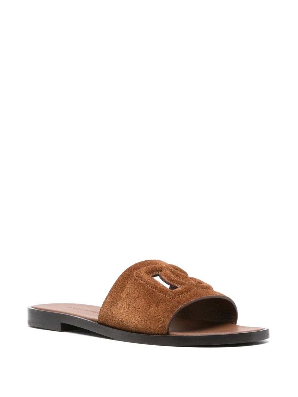 cut-out-logo suede sandals - 2