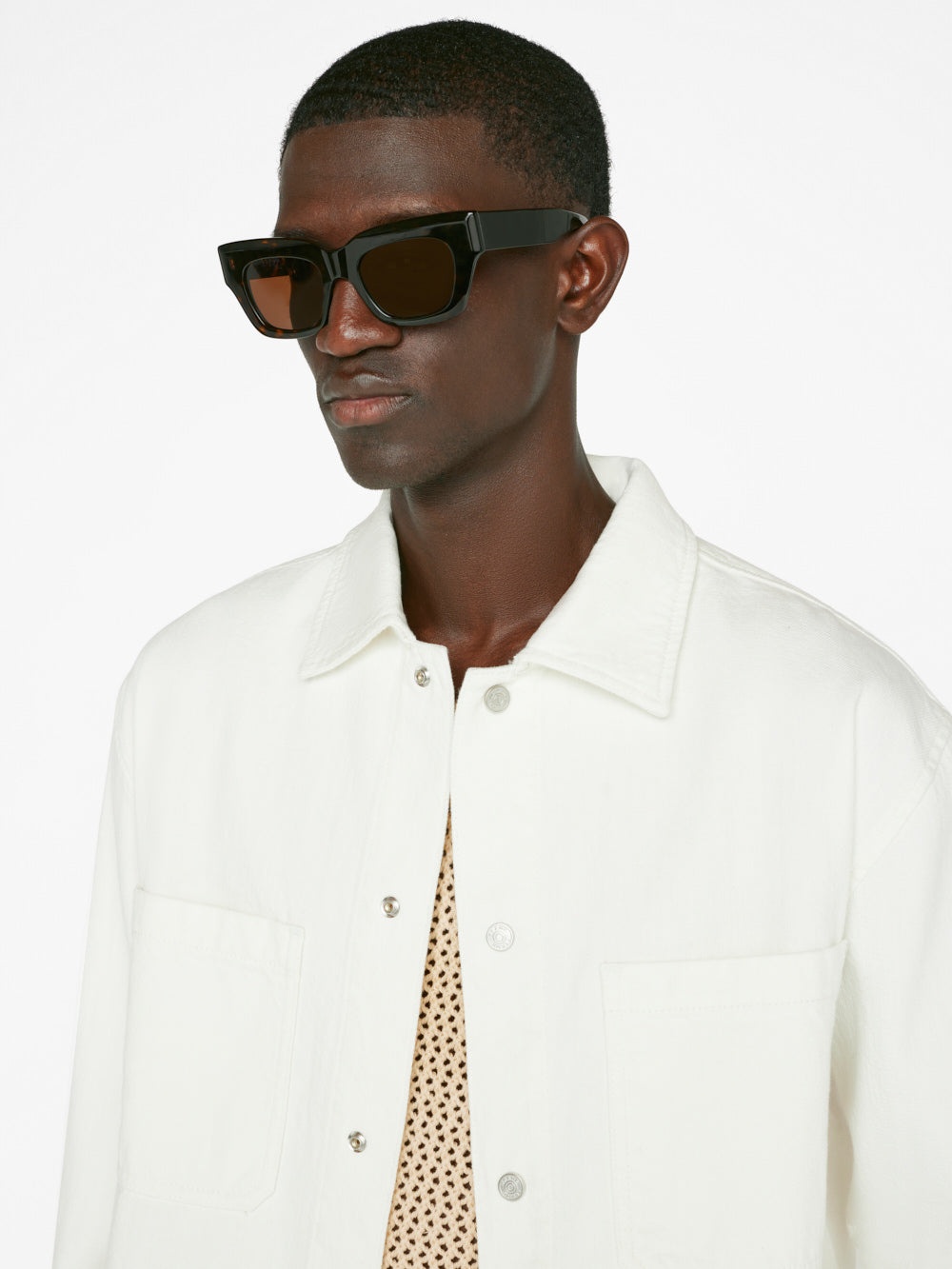 Relaxed Double Pocket Shirt in Off White - 8