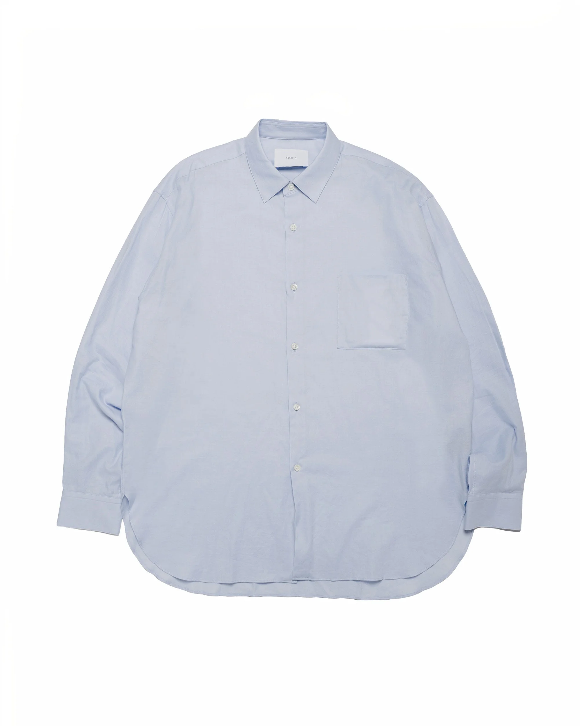 Cotton Silk Oversized LS Shirt Sax - 1