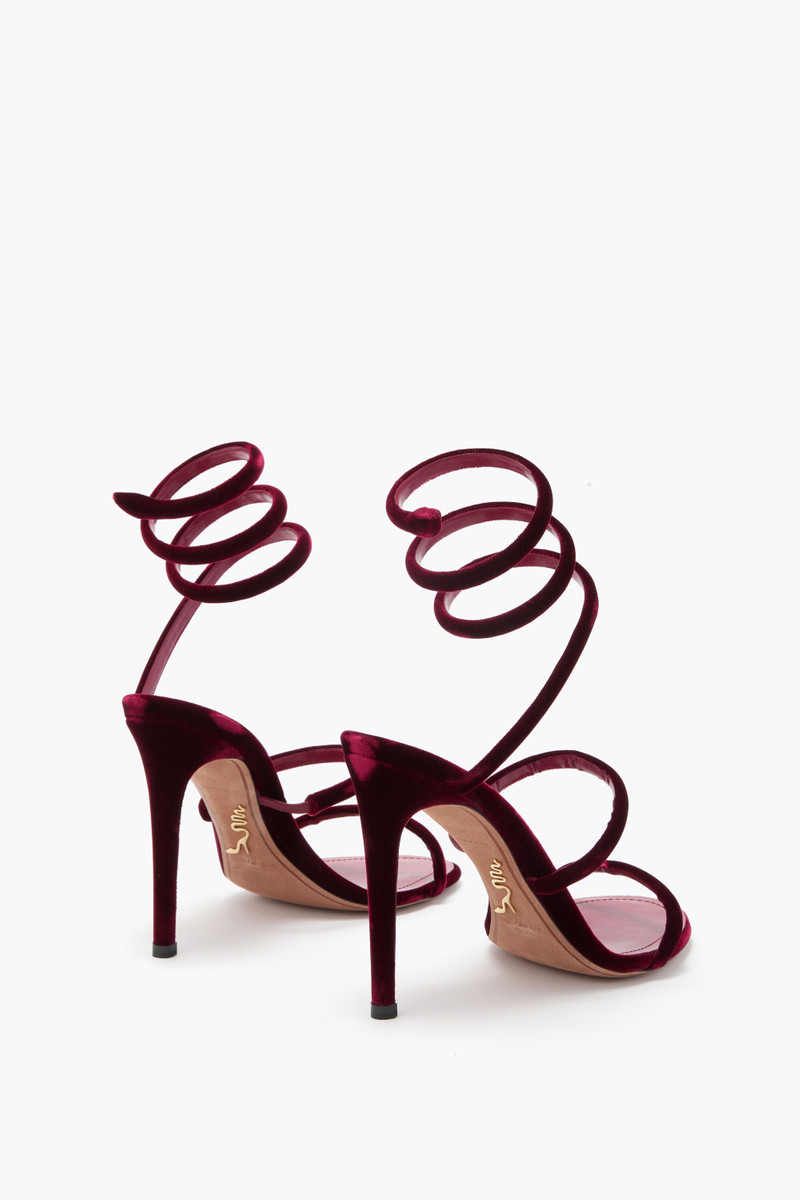 RENE CAOVILLA CLEO RUBY VELVET SANDAL 105 outlook